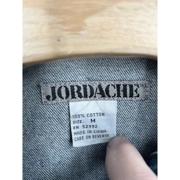 Jordache Vintage 80’s Batwing Acid Wash Denim Jean Glam Jacket Woman’s Size MED - Picture 3 of 11